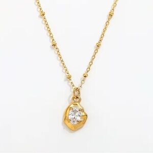 18K Gold Plated Necklace with Crystal Pendant
